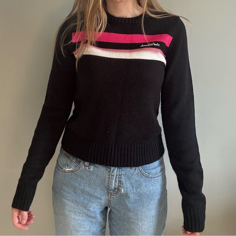 Southpole Black Women's Crew Neck Sweater
